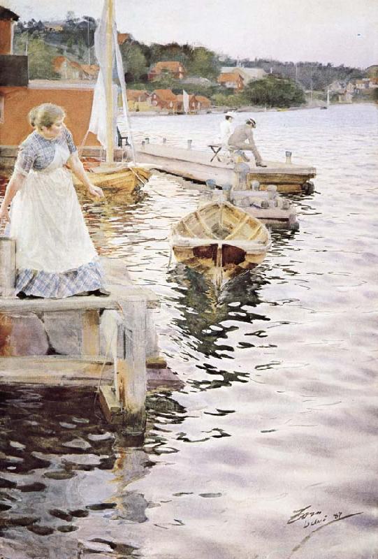 Anders Zorn vagskvalp oil painting image